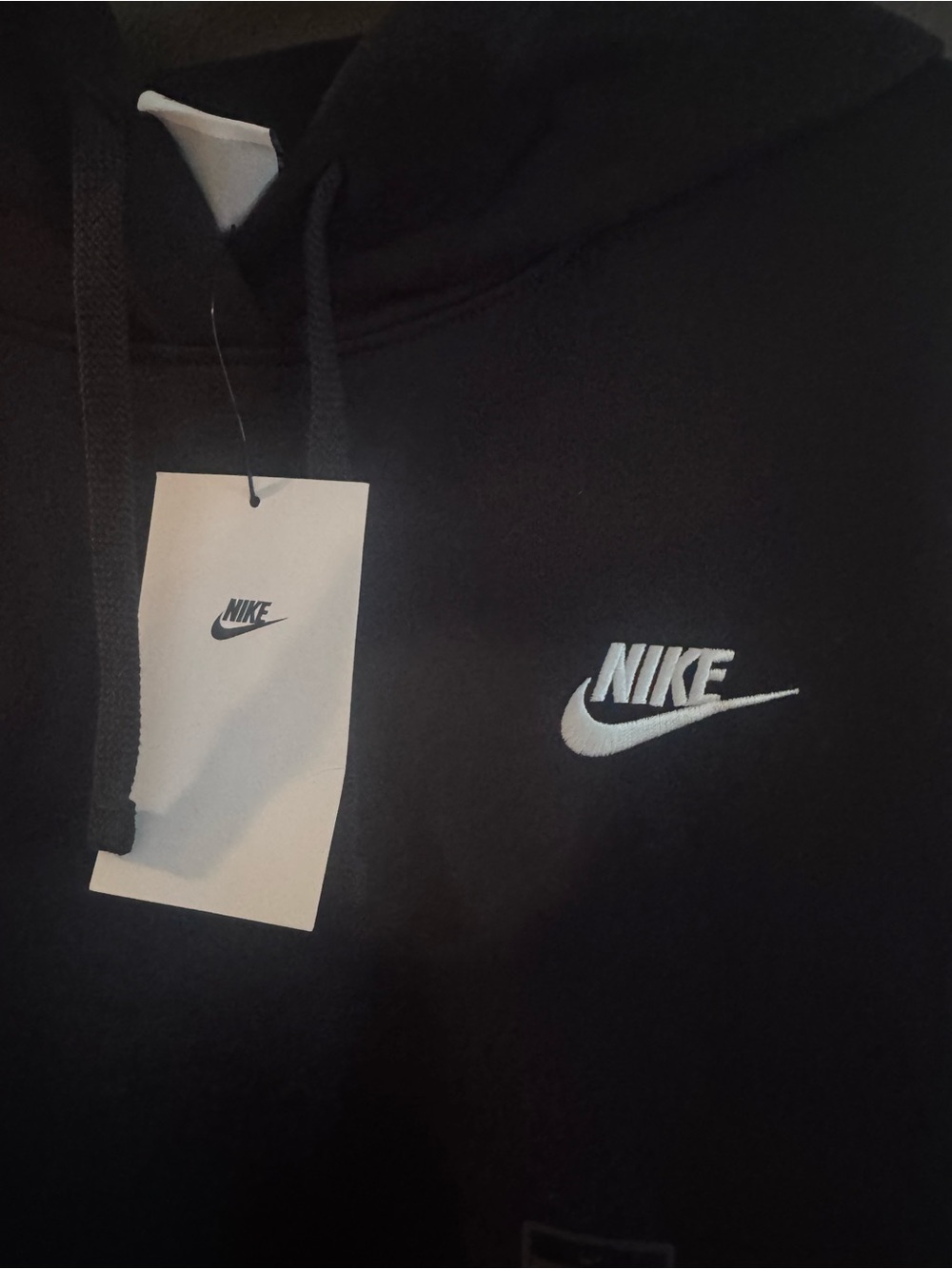 Nike Women's Black Logo Hoodie Sweatshirt size Large NWT - Picture 2 of 6